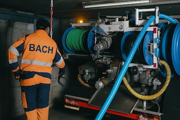 Rohrreinigung Bach – Professioneller Techniker im Einsatz